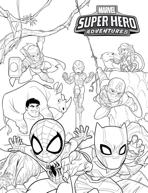 marvel heroes coloring page qqcom coloring home