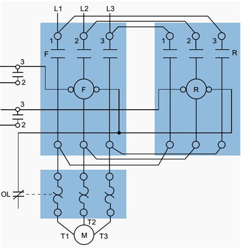 phase  reverse motor control circuit diagram