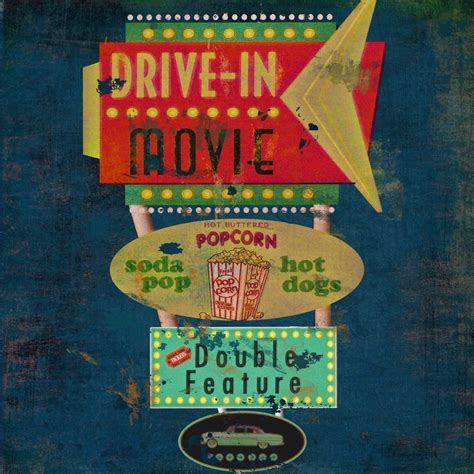 retro drive   theater  vintage art print poster  marilu windvand vintage art
