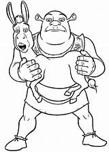 Shrek Donkey Coloring Carrying Color sketch template