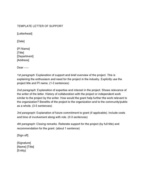 editable letter  support templates examples templatearchive