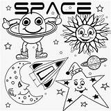 Satellite Spaceship Preschool sketch template