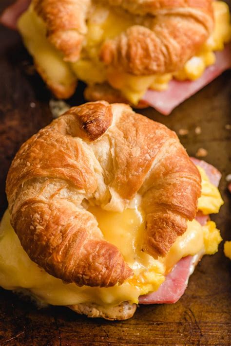 breakfast croissant sandwiches  ham  cheese neighborfood