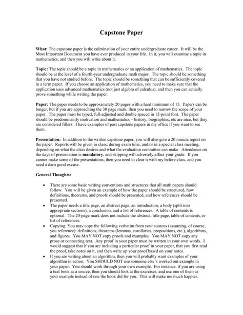 examples  college capstone papers   capstone project types