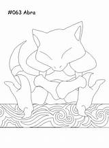 Coloring Pokemon Abra Printable Kids Anime Pages Ecoloringpage sketch template