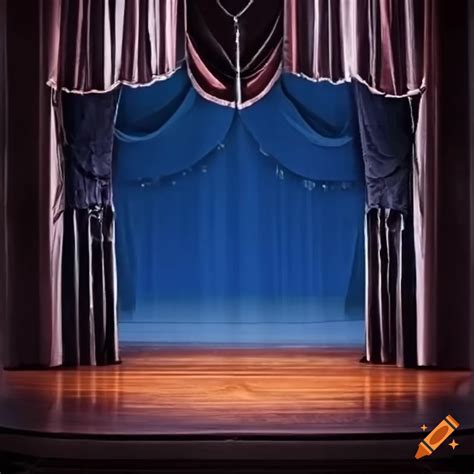 theatre stage  opening curtains