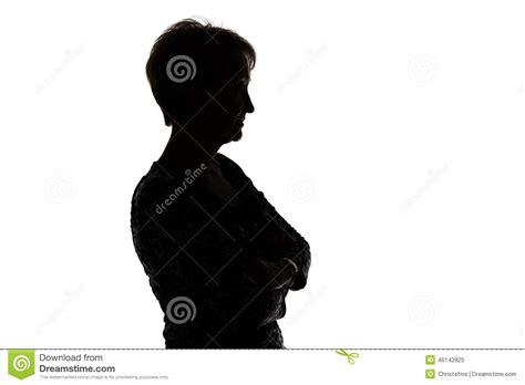 silueta de la mujer adulta en perfil imagen de archivo