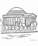 Jefferson Memorial Coloring Pages Places Historic Clipart Patriotic Historical Printable Kids Colouring Lincoln Washington Monument Help Printing Kindergarten Grade Print sketch template
