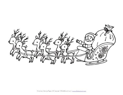 santa flying  sleigh coloring page  kids network