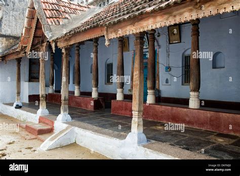 traditional south indian house  large wooden pillared veranda stock photo  alamy