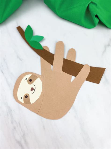 printable sloth craft template  calendar printable
