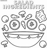 Salad Coloring Pages Print Ingredients Food Color Potato Gif sketch template