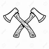 Axes Crossed Axe Lumberjack Hacha Hachas 123rf Clipground Icono sketch template