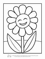 Coloring Pages Flower Kids Itsybitsyfun Flowers Spring Smiling Drawing Sheets Printable Easy Preschool Children จาก บทความ Girls ภาพ sketch template