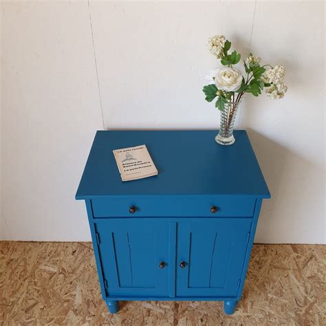 lief vintage kastje  oud petrol blauw villa vief