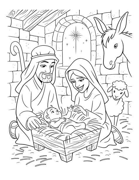 jesus birth coloring pages  kids