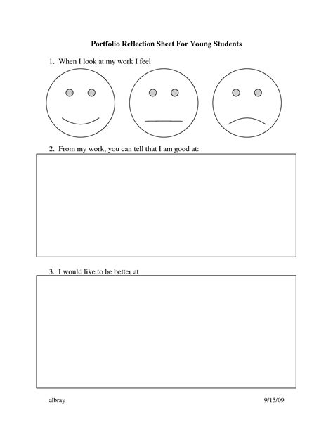 images  student reflection worksheets student test