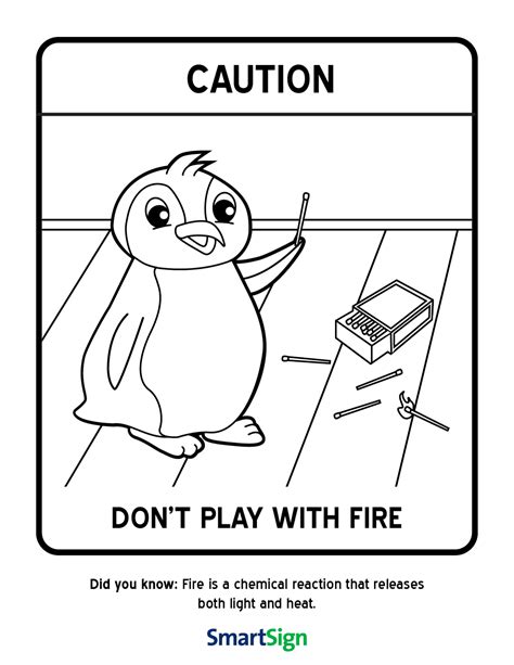 safety coloring printable  kids dont play  matches picslearning