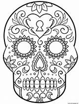 Coloring Dead Calavera Skull Sugar Pages Printable Color Print sketch template