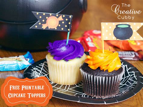 creative cubby  printable halloween cupcake toppers