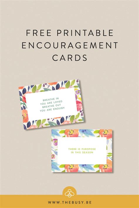 printable encouragement cards  busy bee