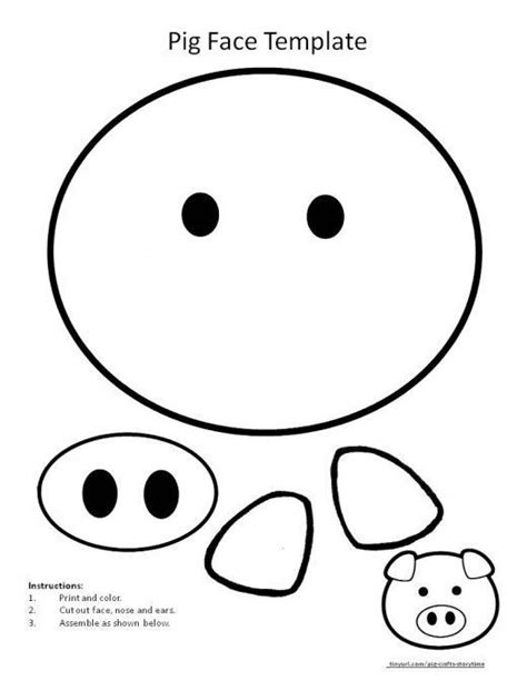 pig face template printable