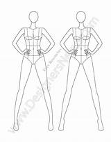 Fashion Female Template Croqui Front Croquis Templates Figure Drawing Illustrator Designersnexus V61 Adobe Illustration Face Back High Vector Poses Model sketch template