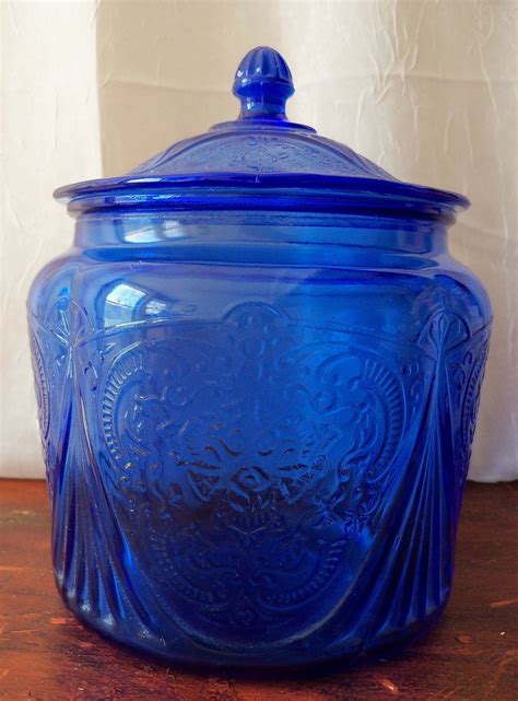 Cobalt Blue Royal Lace Cookie Jar Love This Color Glass Cookie