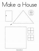 House Make Coloring Worksheets Shapes Preschool Activities Pages Cutting Kindergarten Craft Twistynoodle Colouring Noodle Twisty Kids Pre Practice Login Theme sketch template