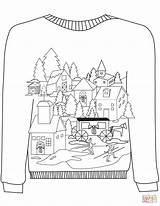 Sweater Ugly Coloring Pages Christmas Village Motif Plaid Printable Sheets Colouring Paper Getcolorings Color Drawing Sweaters Print Popular sketch template