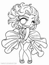 Yampuff Deviantart Coloring Chibi Marilyn Monroe Pages Anime Colouring Girl Lineart sketch template