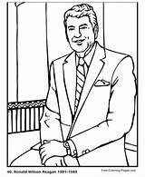 Reagan Ronald Coloring Pages President Presidents Printable George Bush Color Mcdonald Kids Print Clipart Sheets Clip Hawks Printables Facts Wilson sketch template