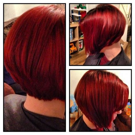 Red Graduated Bob Bangstyle House Of Hair Inspiration