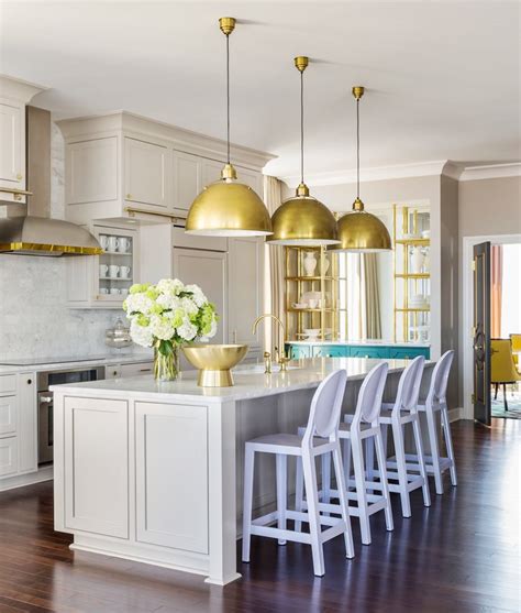 grey kitchen cabinets brass accents    cococozy