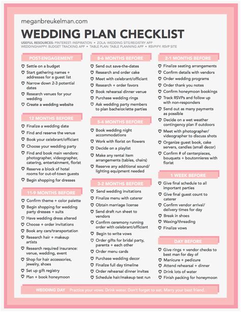 wedding checklist    aashe  printable wedding