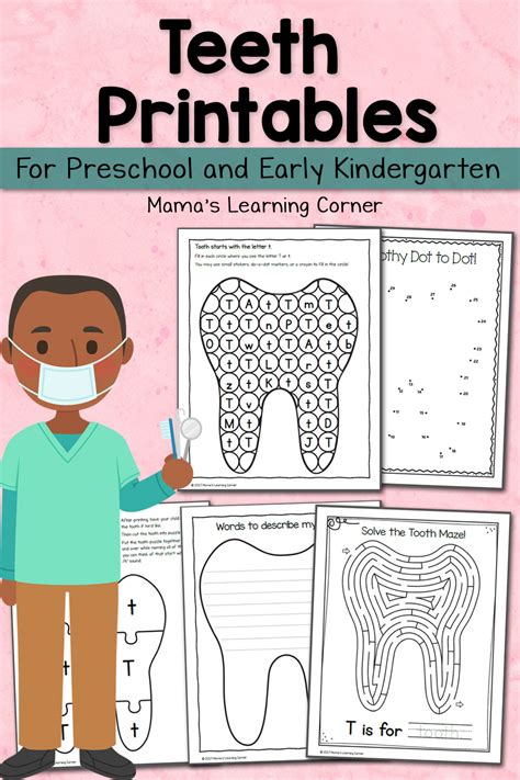 teeth printables  preschool  kindergarten mamas learning corner