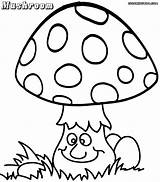 Mushroom Coloring Pages Printable Cartoon Getdrawings sketch template
