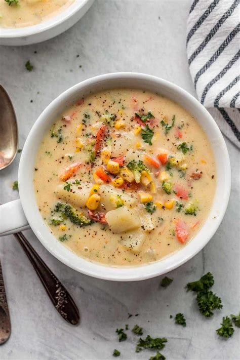 creamy chicken vegetable soup recipe setkabcom