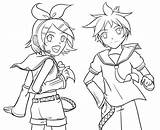 Vocaloid Coloring Pages Len Rin Para Lineart Deviantart Color Group Popular Getdrawings Getcolorings Coloringhome sketch template