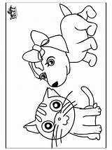 Katze Coloriage Kolorowanki Hond Colorier Gatto Koty Hunde Psy Imprimer Kleurplaten Kot Ausmalbilder Dogs Katzen Kotow Psow Domowe Katzenbilder Wydruku sketch template