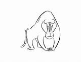 Coloring Pages Baboon Print Color Kids sketch template
