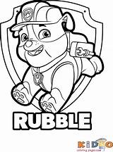 Patrol Rubble Coloring4free Ryder Marshall Fargelegging Kidocoloringpages sketch template