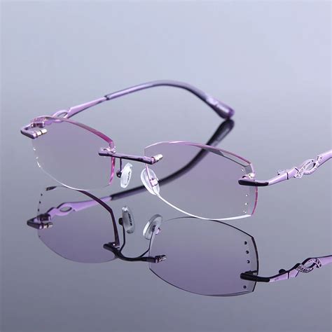 Women S Reading Glasses Tinted Rimless Frame Eyeglasses For Presbyopia