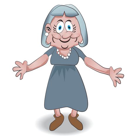 grandma cartoon character  vector art  vecteezy