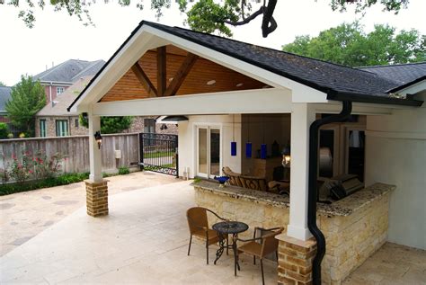 contemporary patio cover kitchen  firepit texas