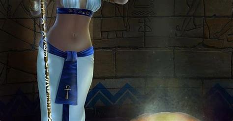 Bastet Note Blue Tassles For Hair And Blue Belt The Staff With The