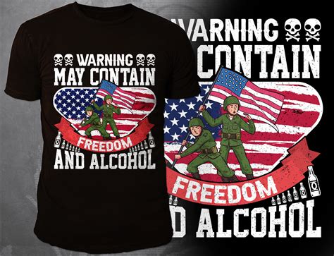 warning   freedom  alcohol grafico por   shirt