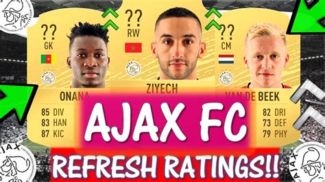 fifa  ajax refresh ratings predictions ft ziyech onana van de