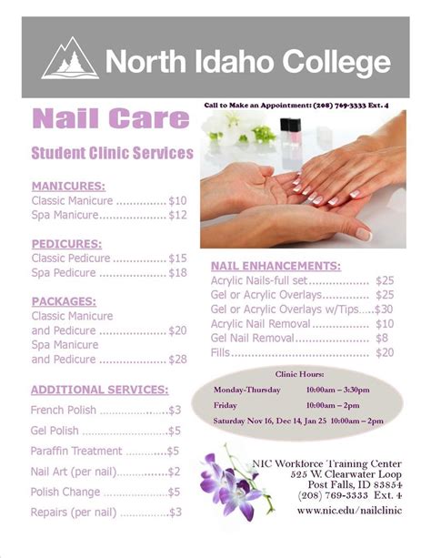 menu  nail services