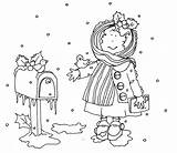 Stamps Dearie Dolls Winter Visit Coloring Digital Pages sketch template